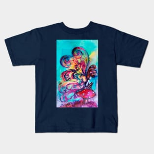 SMALL ELF OF MUSHROOMS Fantasy Watercolor Kids T-Shirt